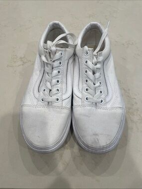Vans White Platform Canvas Sneakers size 7